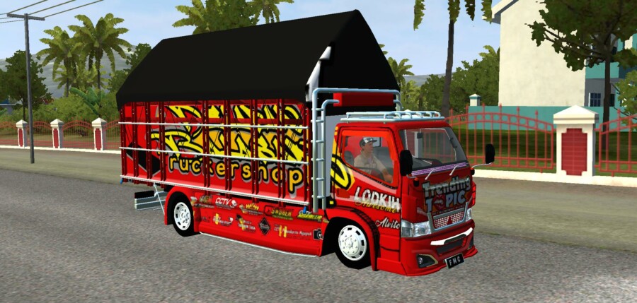 MOD BUSSID Canter Trending Topic Terpal Segitiga