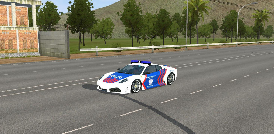 MOD BUSSID Mobil Ferrari Polisi Lalu Lintas