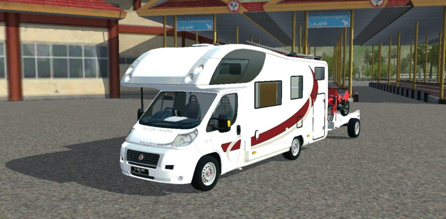 MOD BUSSID Mobil Fiat Campervan Trailer