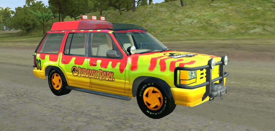 MOD BUSSID Mobil Ford Explorer Jurassic Park