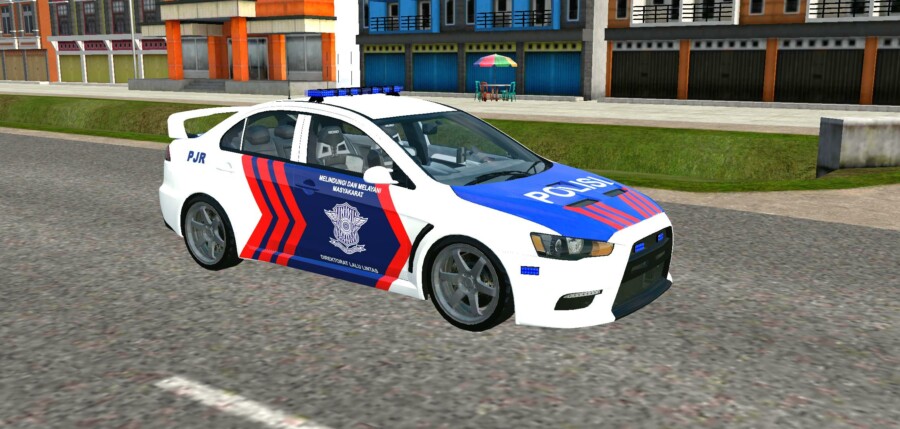MOD BUSSID Mobil Mitsubishi Lancer Evolution X Police