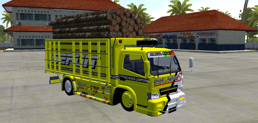 MOD BUSSID Truck Canter Muatan Kayu