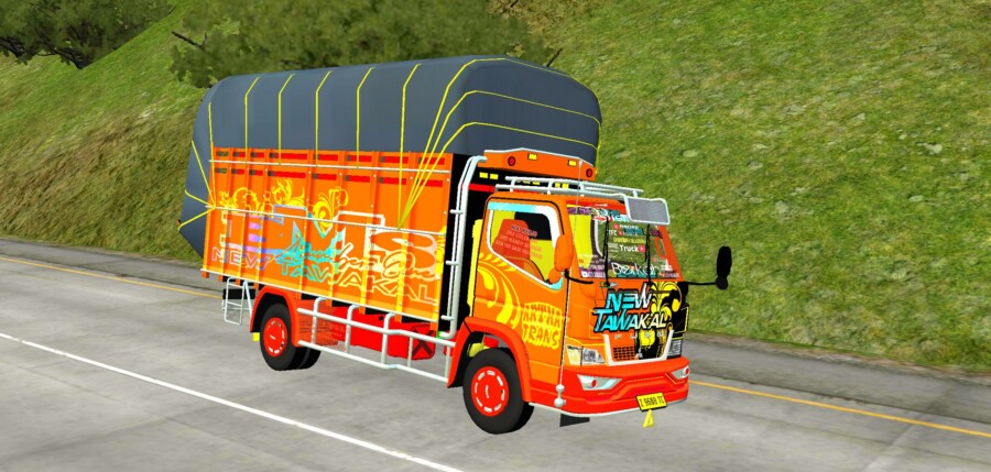 MOD BUSSID Truck Canter New Tawakal 3 Terpal Gayor