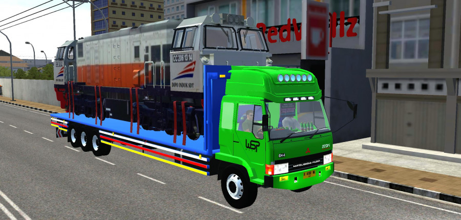 MOD BUSSID Truck Fuso Fighter Angkut Lokomotif