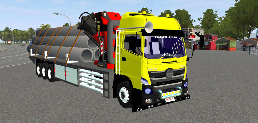 MOD BUSSID Truck Hino 500 Angkut Pipa