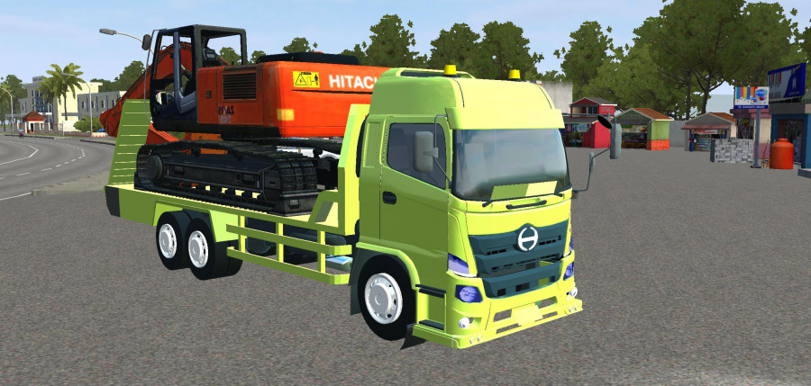 MOD BUSSID Truck Hino 500NG Angkut Buldozer