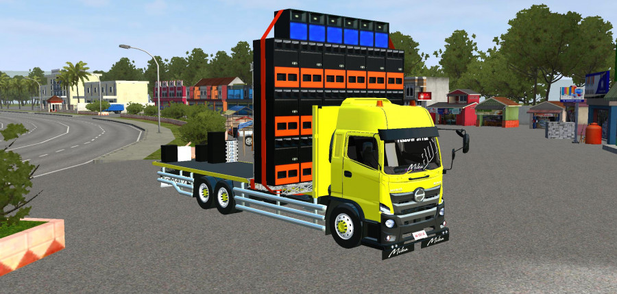 MOD BUSSID Truck Hino 500NG Muatan Sound System