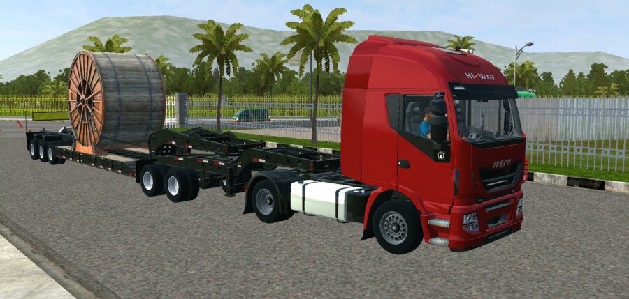 MOD BUSSID Truck Iveco Hi-Way Trailer Gandeng