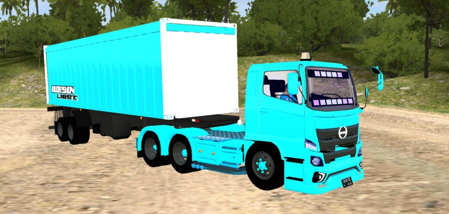 MOD BUSSID Truck Trailer dan Kontainer Bisa Belok